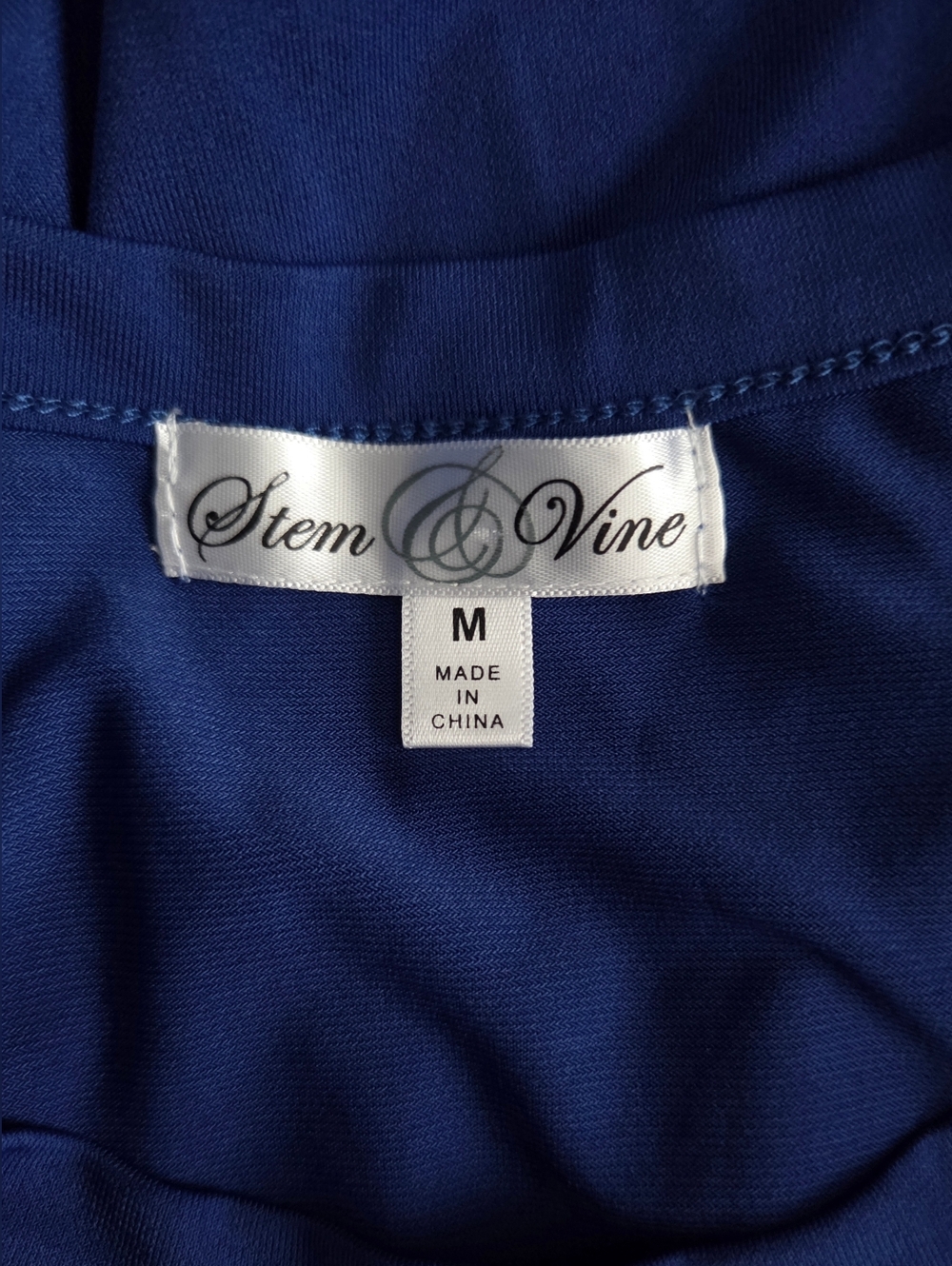 NWOT Stem & Wine Royal Blue Studded Long-Sleeve Blouse Size M - Picture 10 of 11